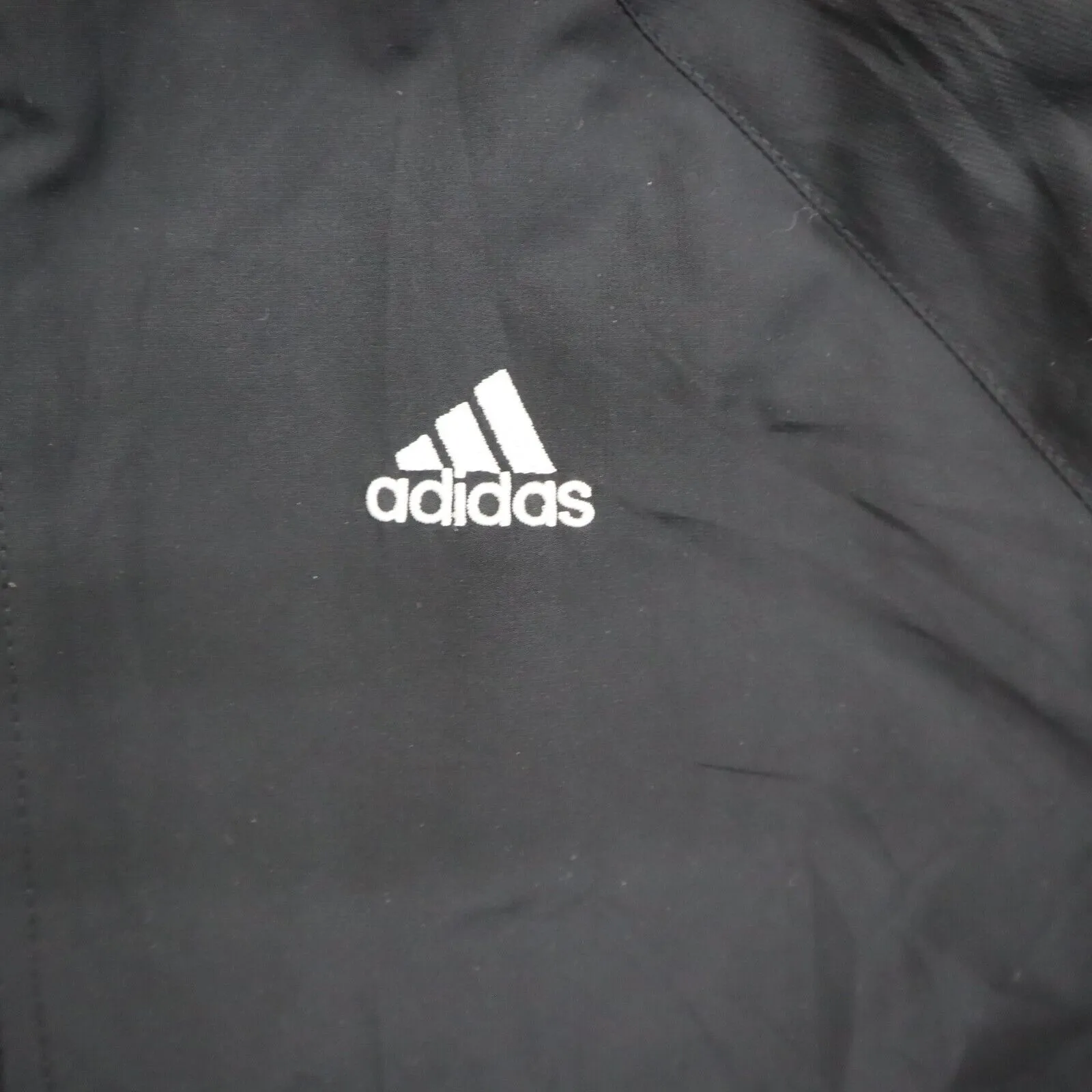 Adidas Womens Full Zip Up Track Jacket Long Sleeves Mock Neck Black Size Medium