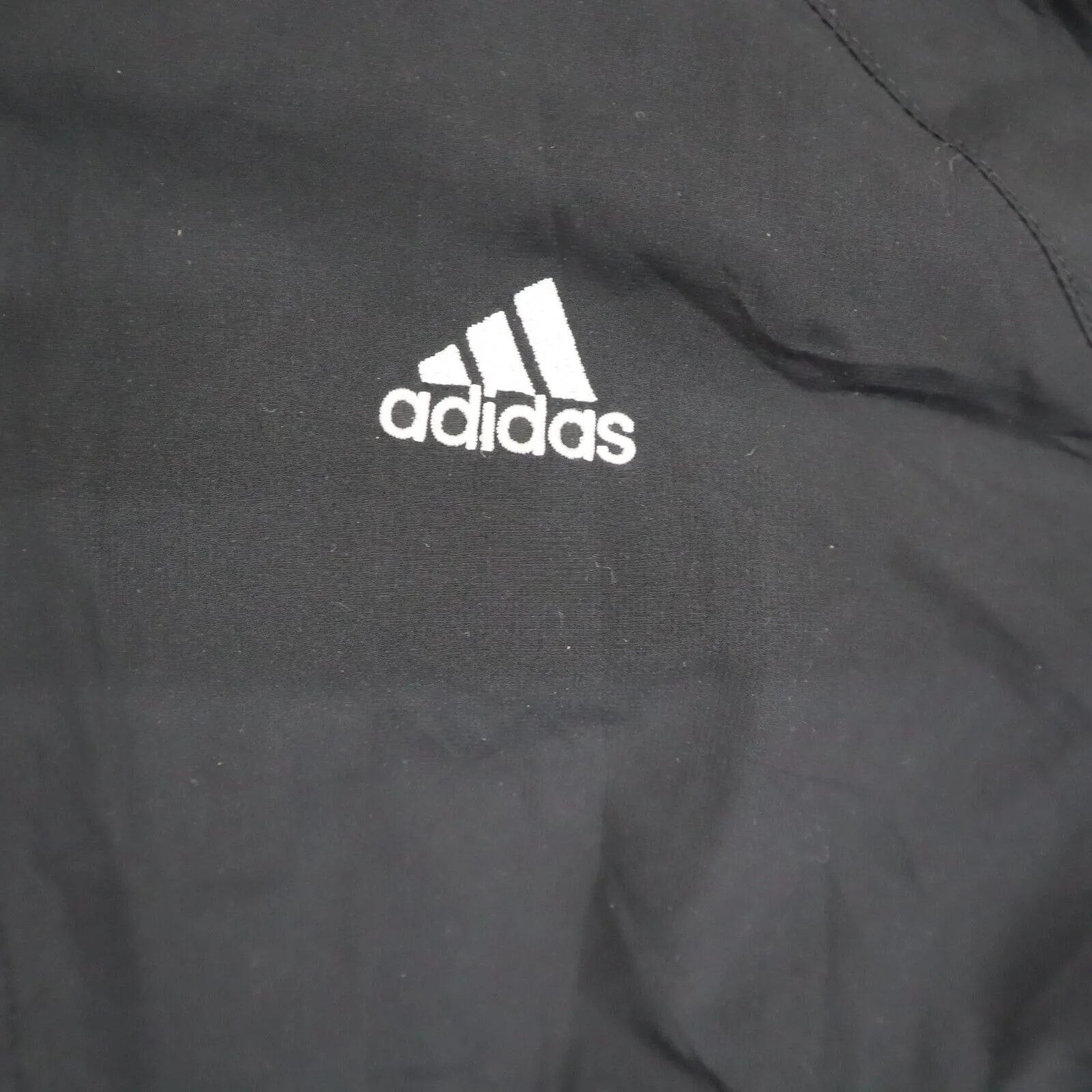 Adidas Womens Full Zip Up Track Jacket Long Sleeves Mock Neck Black Size Medium