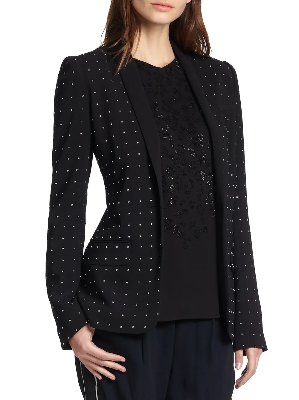 A.L.C. 'James' Stud-Embellished Crepe Blazer