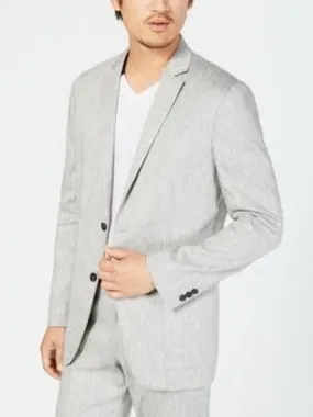 Alfani Mens Herringbone Stretch Linen Blazer