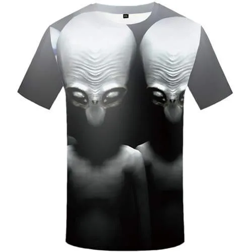 Alien T-shirt Men Gray T-shirts Graphic Gothic Tshirts Casual Cosplay Tshirts Novelty Short Sleeve Hip hop Mens Tee Slim Sport