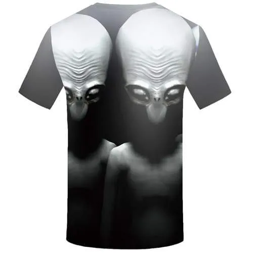 Alien T-shirt Men Gray T-shirts Graphic Gothic Tshirts Casual Cosplay Tshirts Novelty Short Sleeve Hip hop Mens Tee Slim Sport