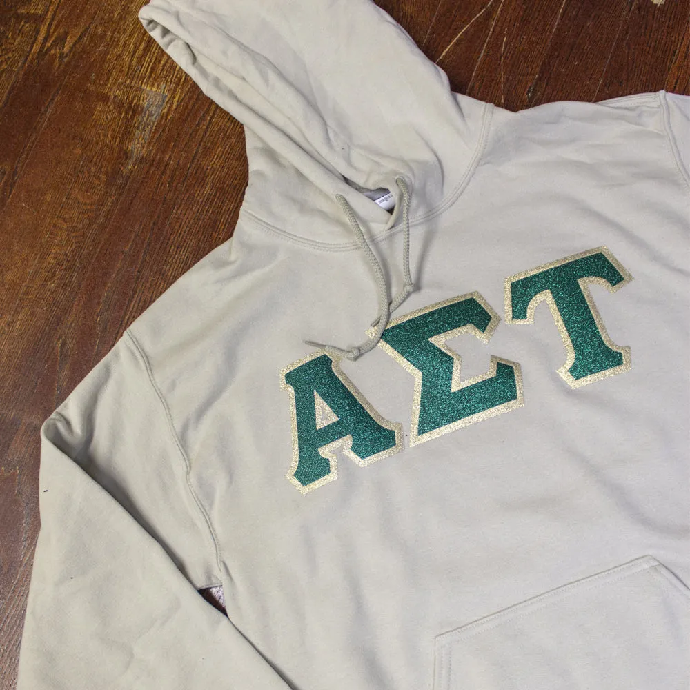 Alpha Sigma Tau Hooded Sweatshirt - G185 - TWILL