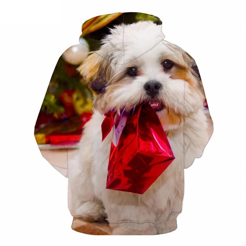 Animal Sweatshirts men Dog Hooded Casual Christmas Hoodie Print Harajuku Sweatshirt Printed