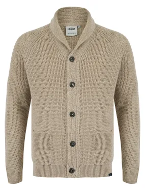 Anozie Soft Knit Wool Blend Shawl Neck Cardigan in Natural Twist - Tokyo Laundry