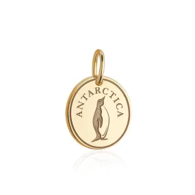 Antartica Passport Stamp Charm Solid Gold