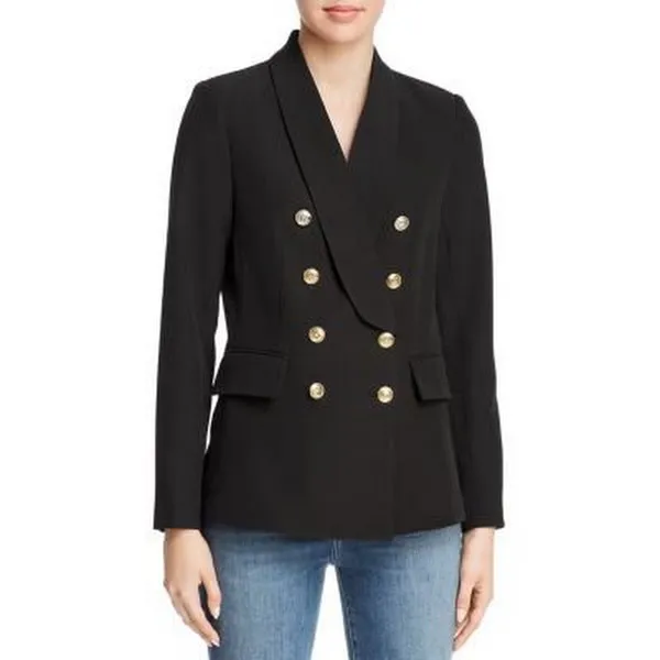 Aqua Women's Double Breasted Blazer, Black, Size Small