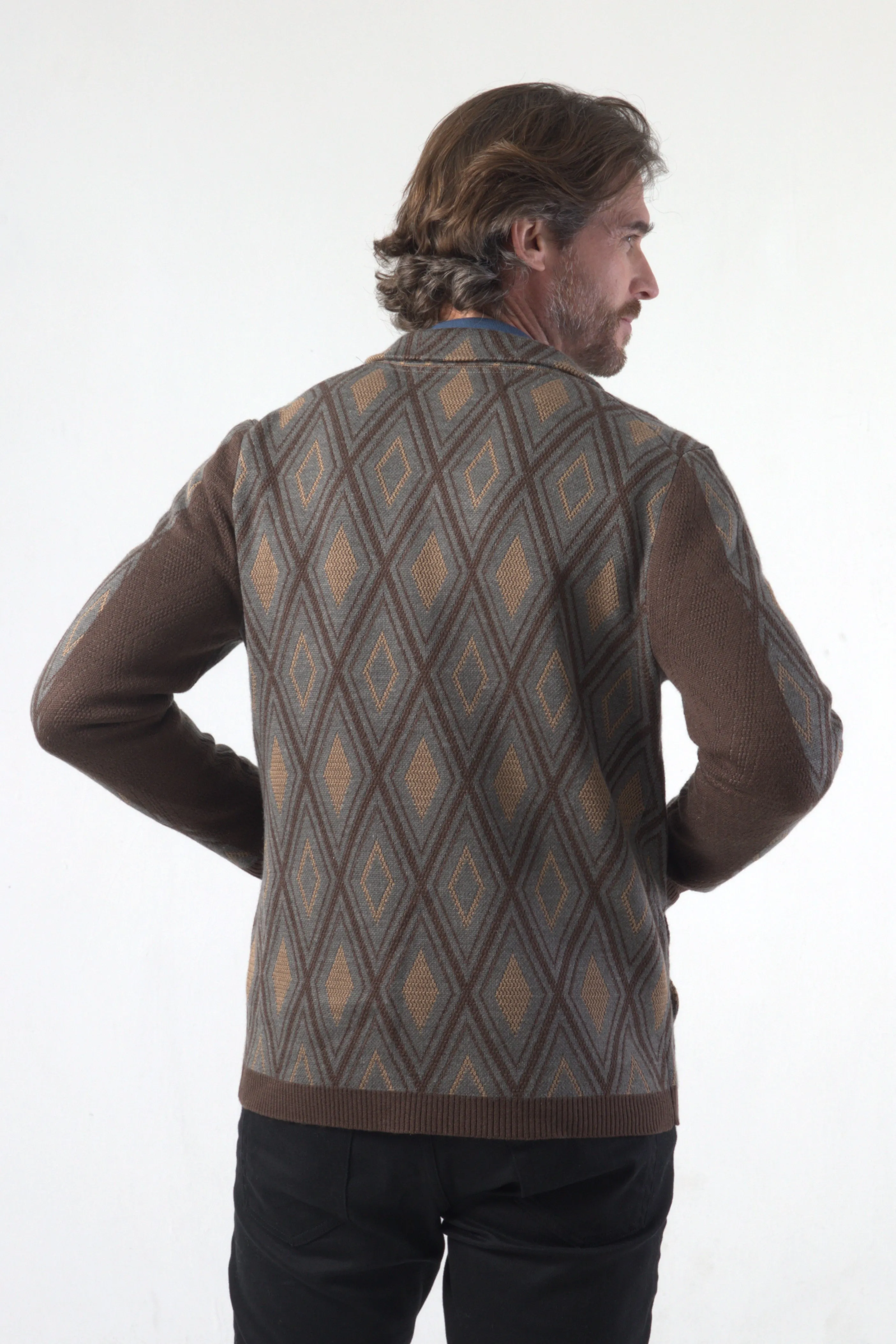 Argyle Jacquard Double Knit Blazer