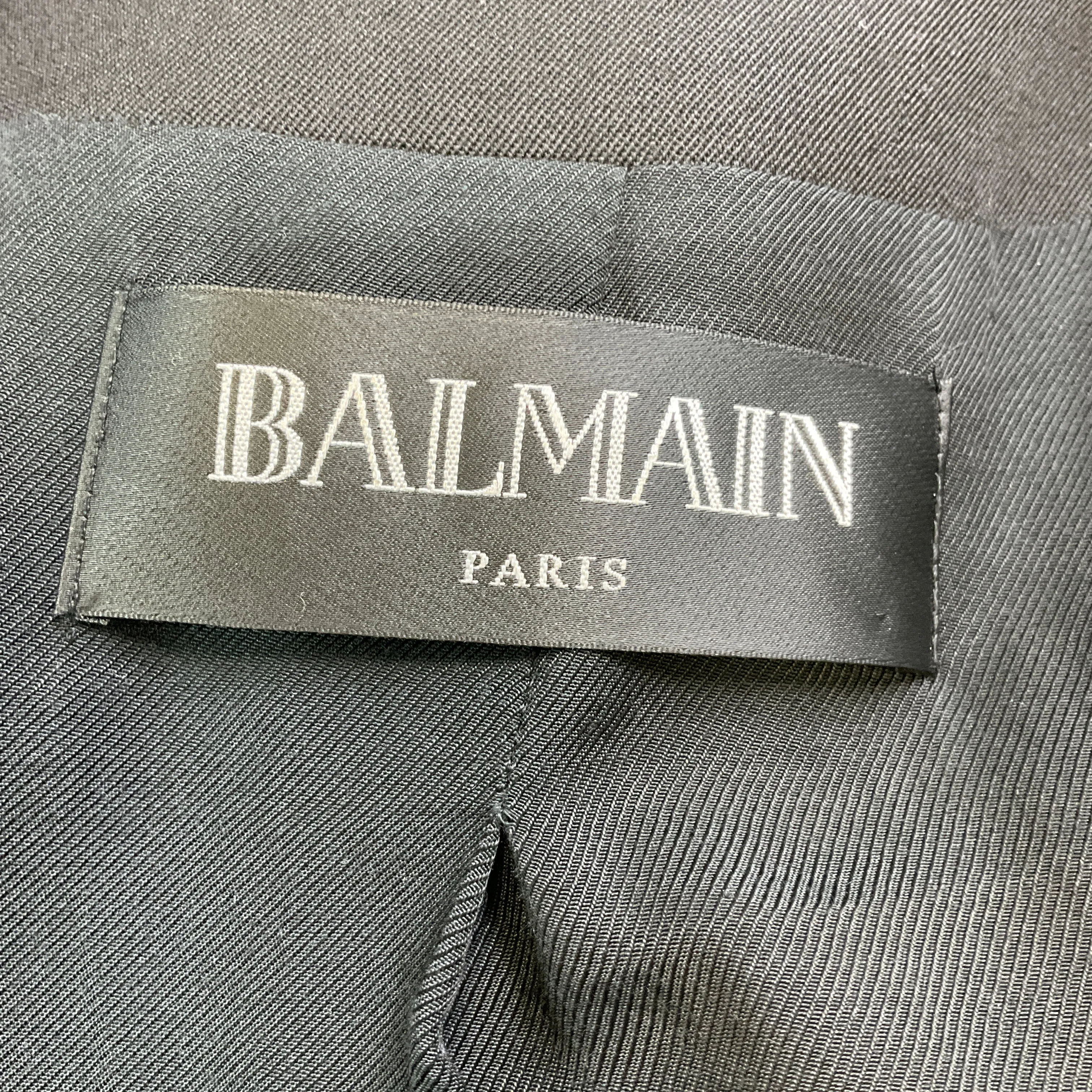 Balmain Black / Gold One-Button Wool Blazer