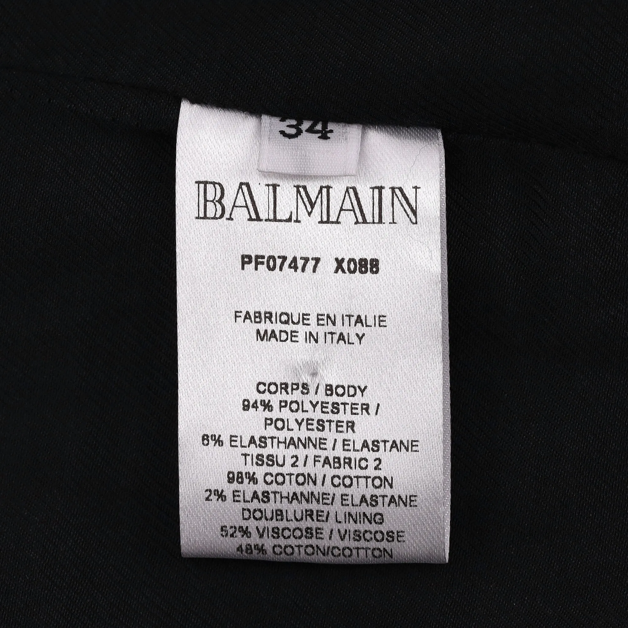 Balmain Denim-Trimmed Blazer/Jacket. Size 34FR