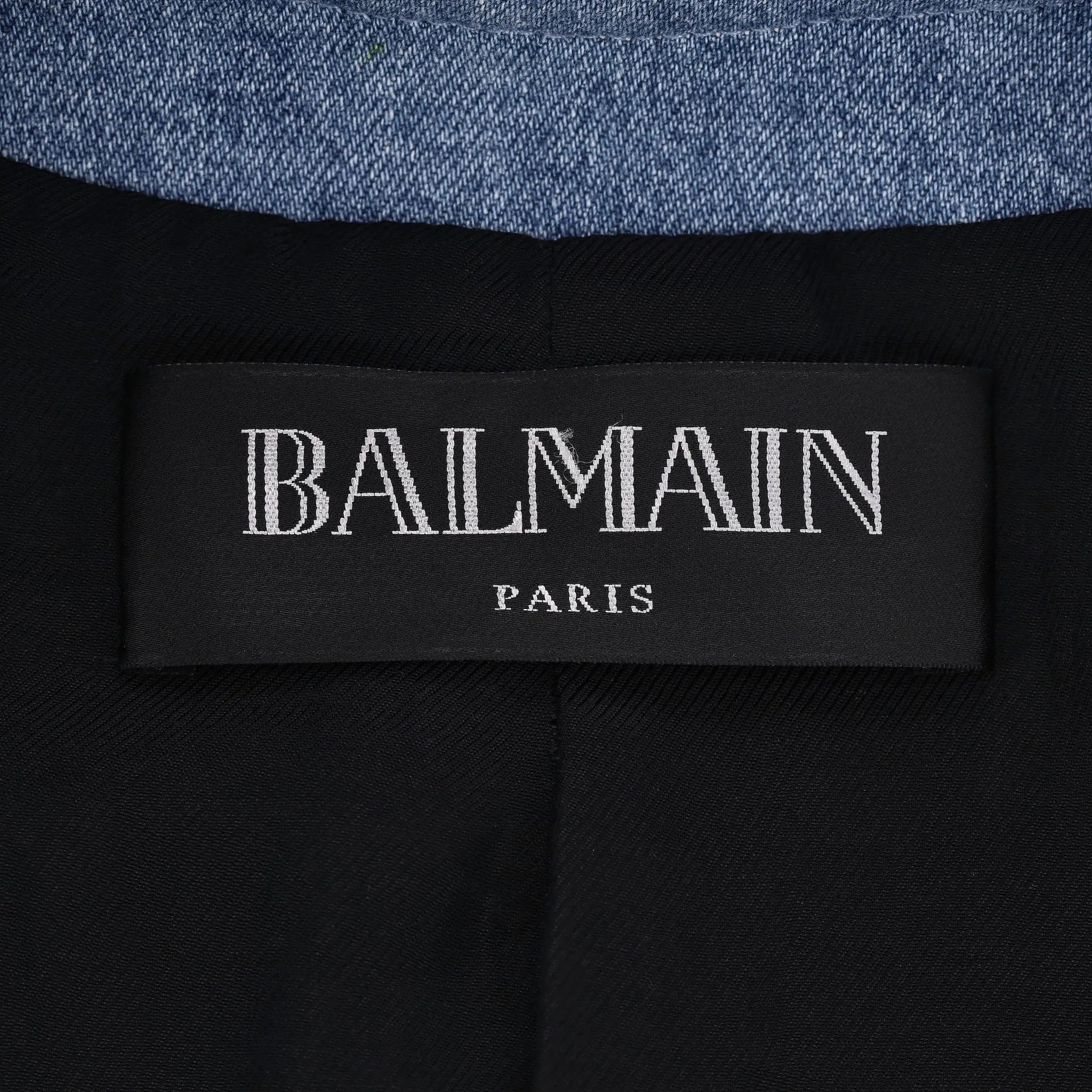 Balmain Denim-Trimmed Blazer/Jacket. Size 34FR