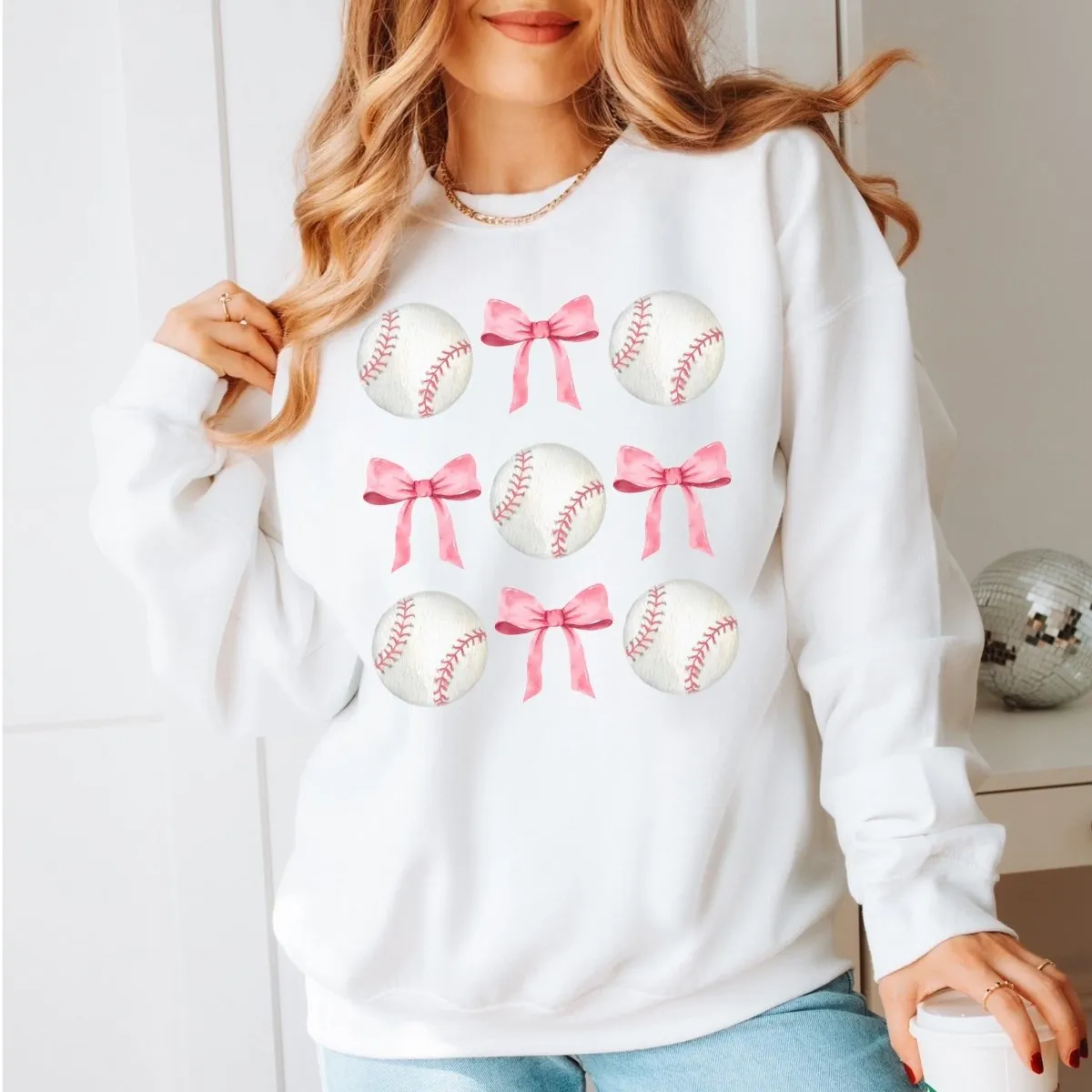 Baseballs And Bows Collage Sweatshirt