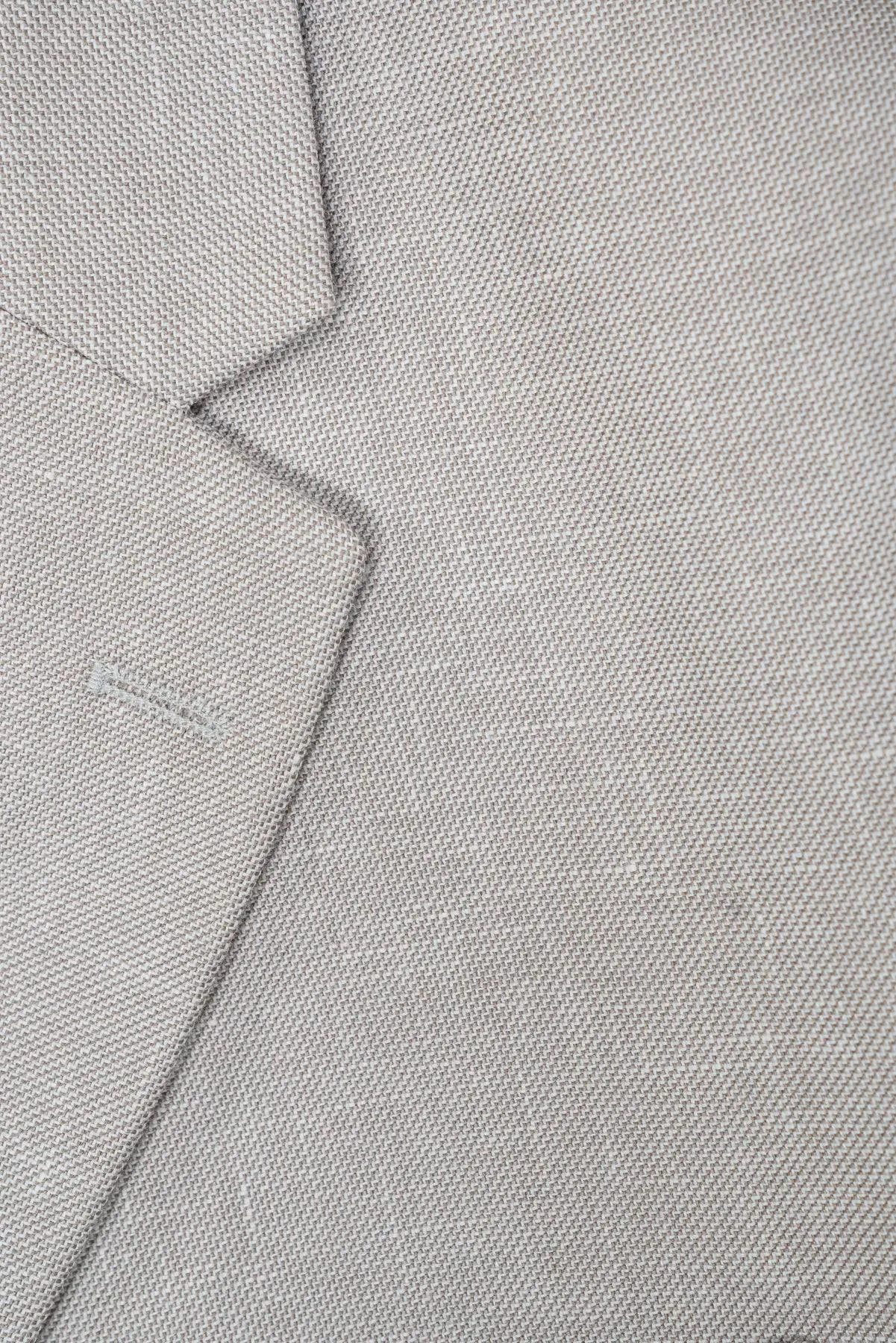 Basketweave Slim Fit Blazer in Oatmeal Linen