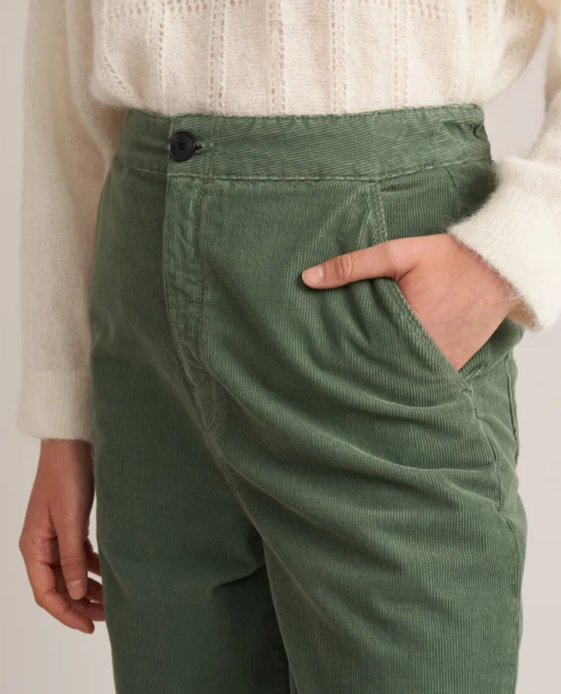 Bellerose Pasop Eucalyptus Green Cord Trousers