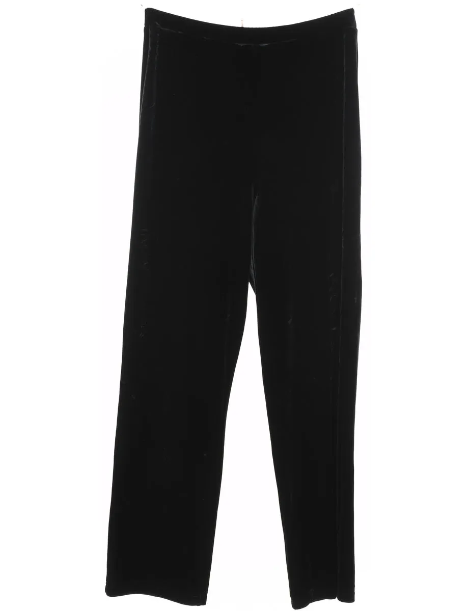 Black Classic Velvet Trousers - W28 L29