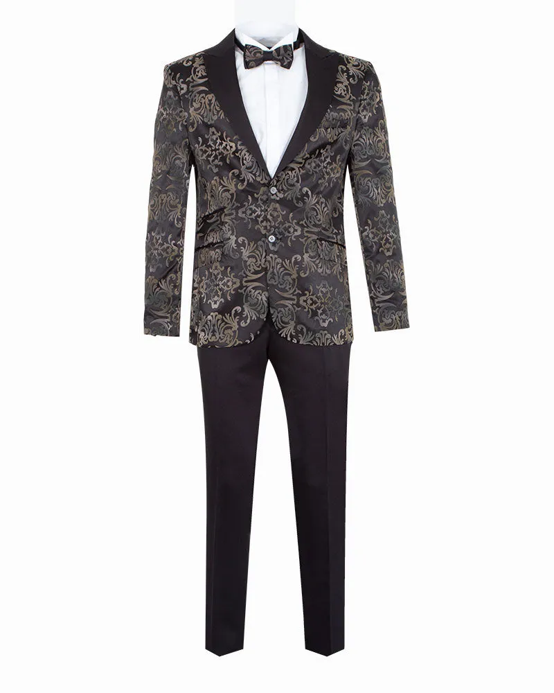 Black Floral Men's Fashion Blazer