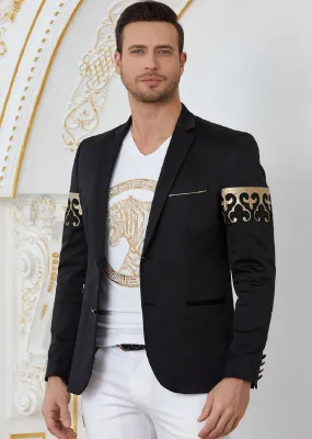 Black Gold "Fleur De Lis" Blazer