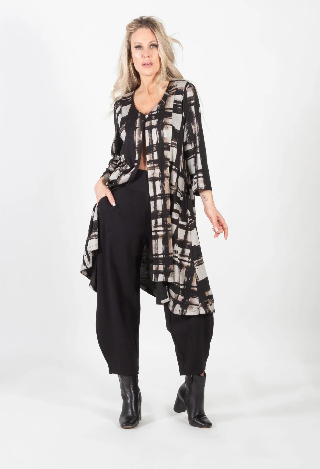 Black Sand Hashtag Duster Cardigan