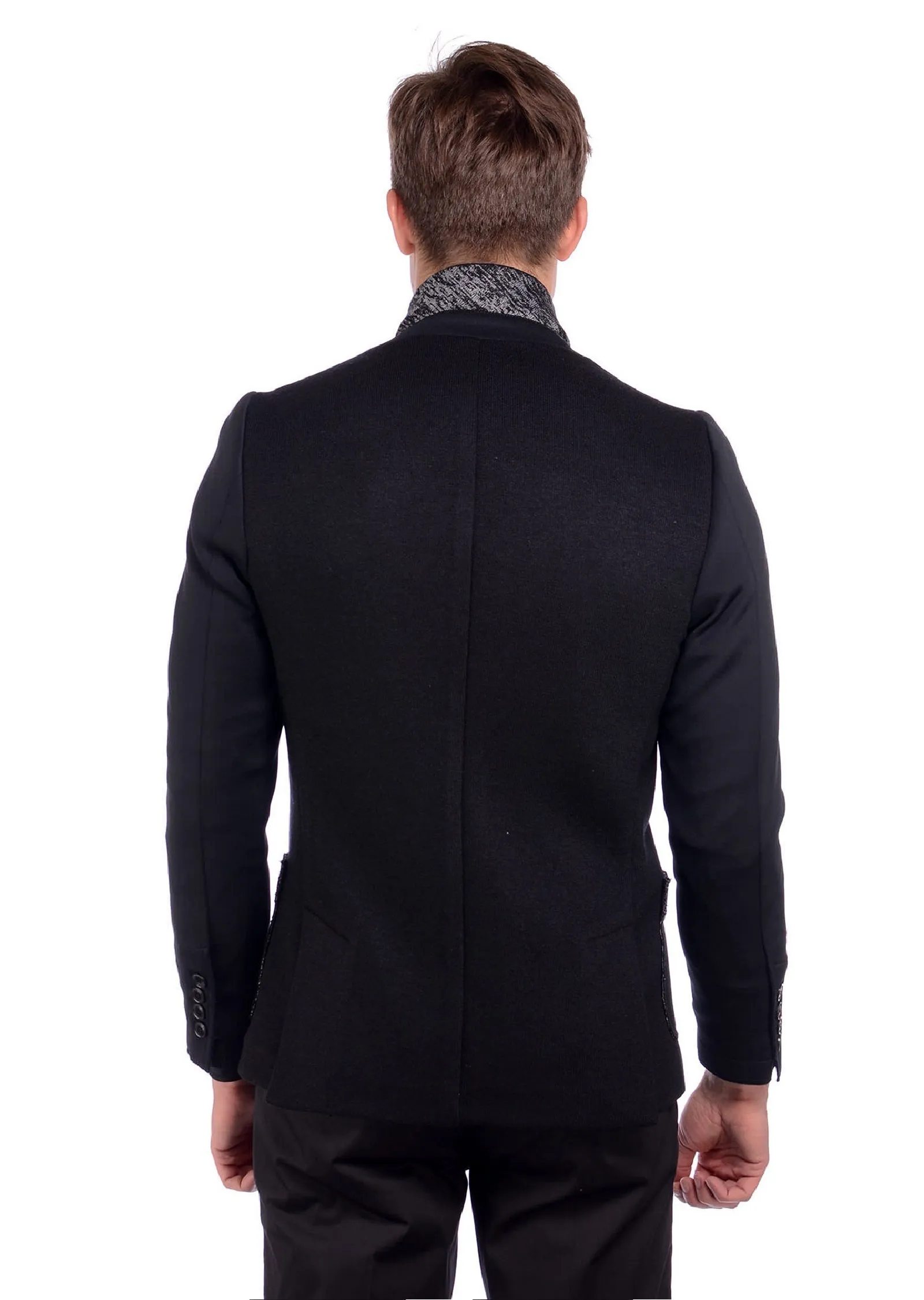 Black Scuba Knit Casual Blazer