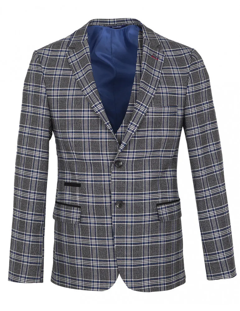 Blue Prince Of Wales Check Blazer & Waistcoat