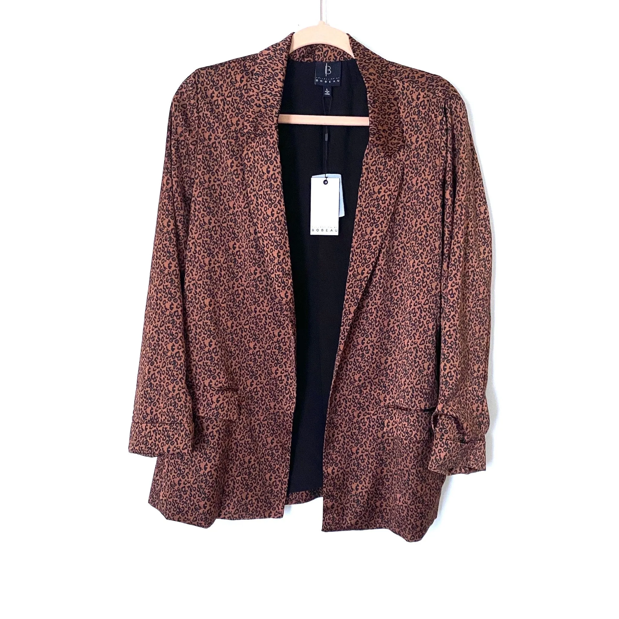 Bobeau Satin Animal Print Blazer NWT- Size L