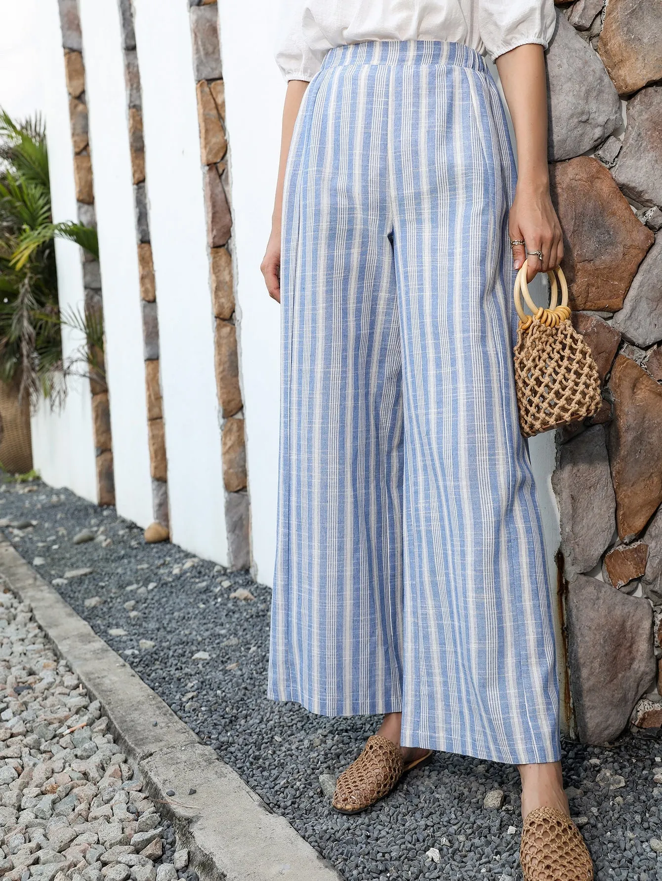 Boho Striped High Waist Long Women Pants