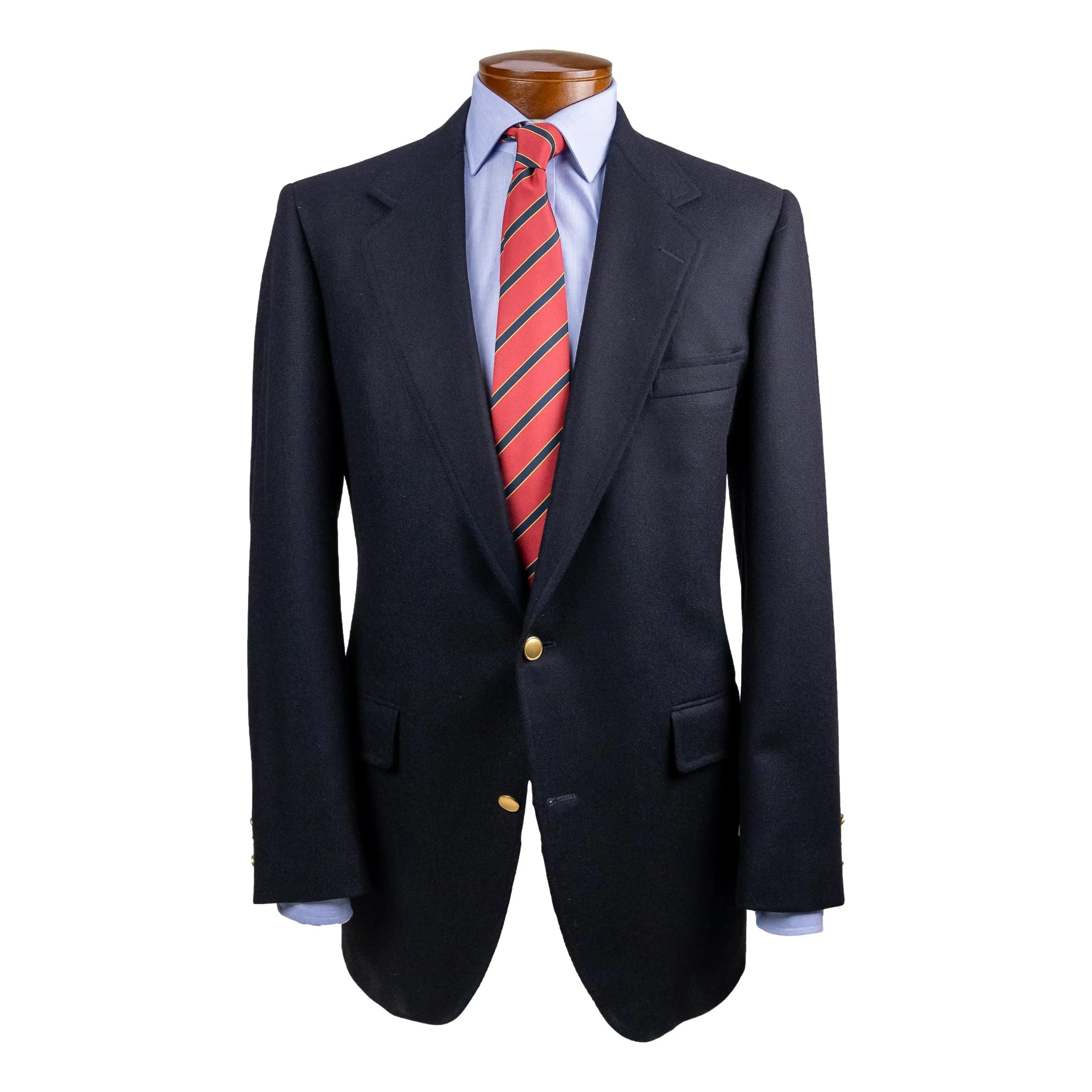 Bristol Dark Navy Wool Basket Weave Blazer (42L)