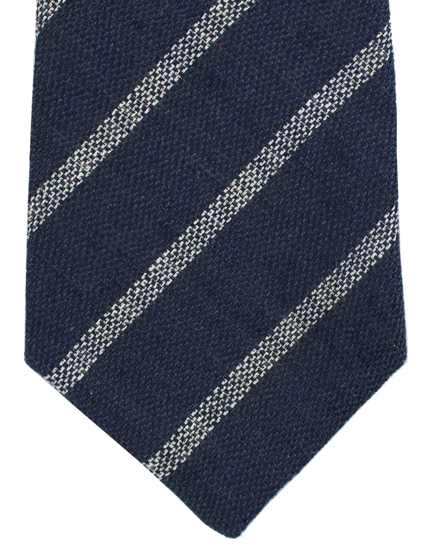 Brunello Cucinelli Linen Tie Navy Gray Blazer Stripes Repp SALE