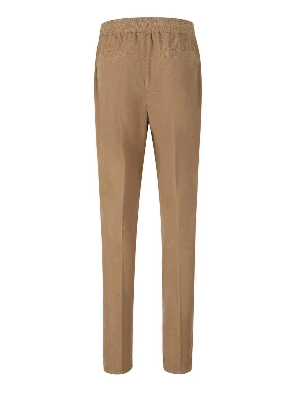 Brunello Cucinelli Mens Drawstring Corduroy Trousers in Beige