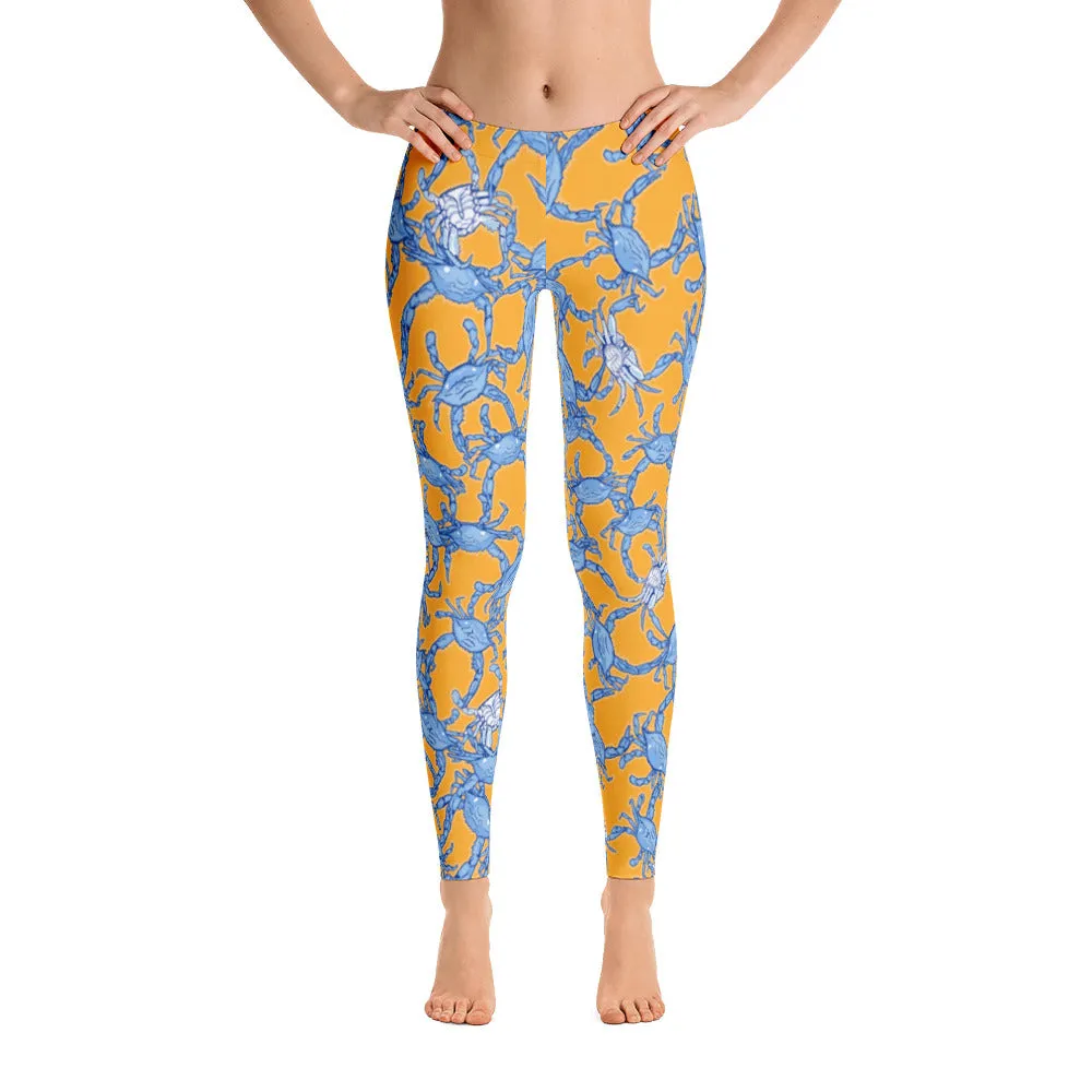 Bushel of Mini Crabs Leggings in Orange