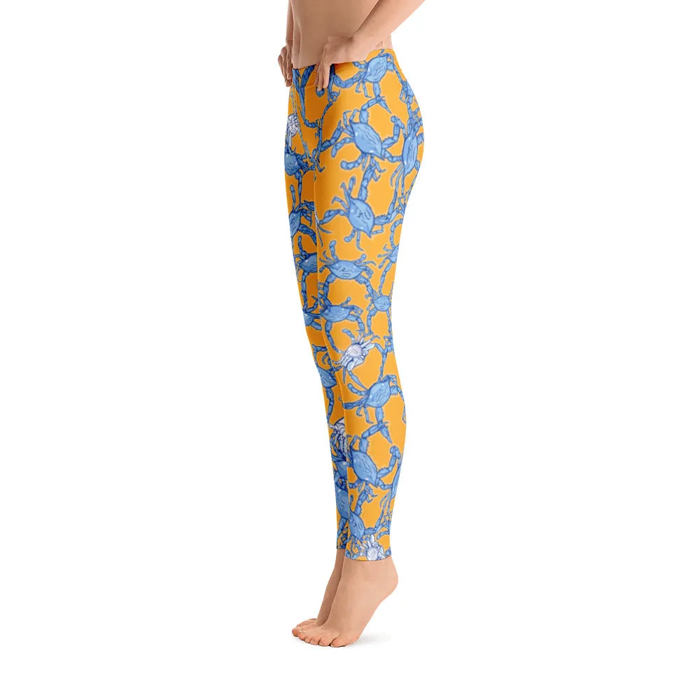 Bushel of Mini Crabs Leggings in Orange