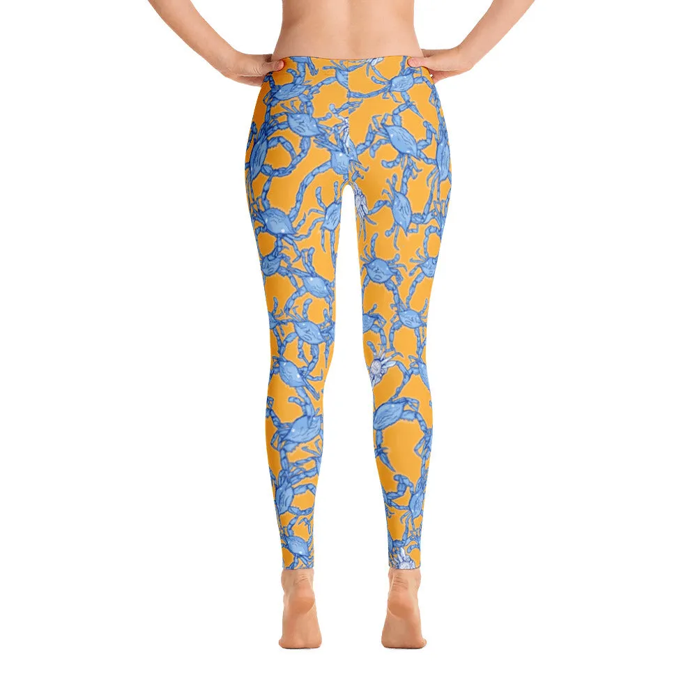 Bushel of Mini Crabs Leggings in Orange