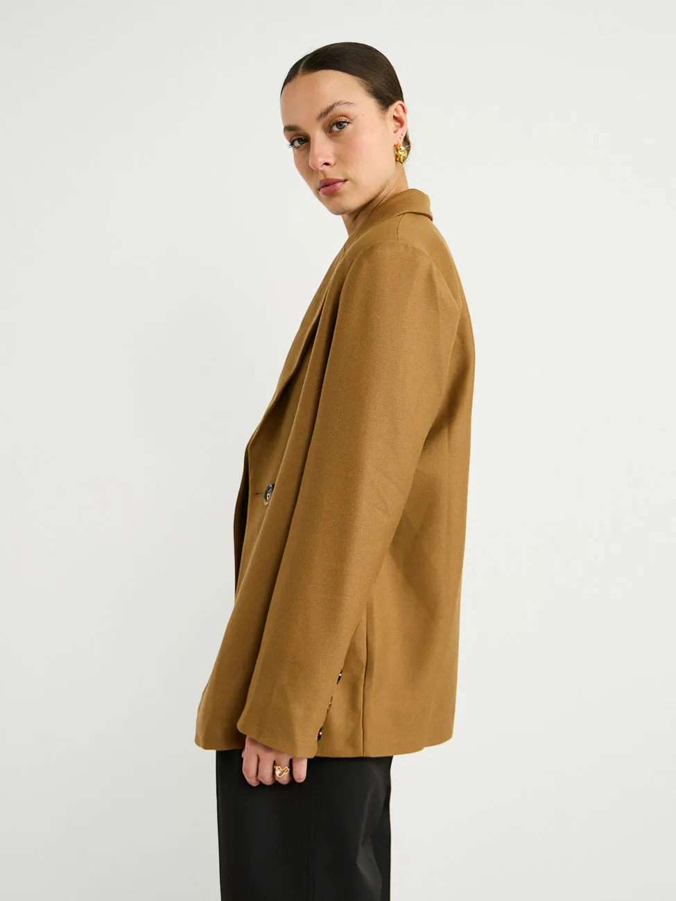 By Nicola Dionne Oversized Blazer in Camel