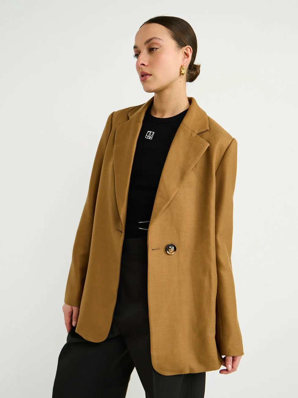 By Nicola Dionne Oversized Blazer in Camel