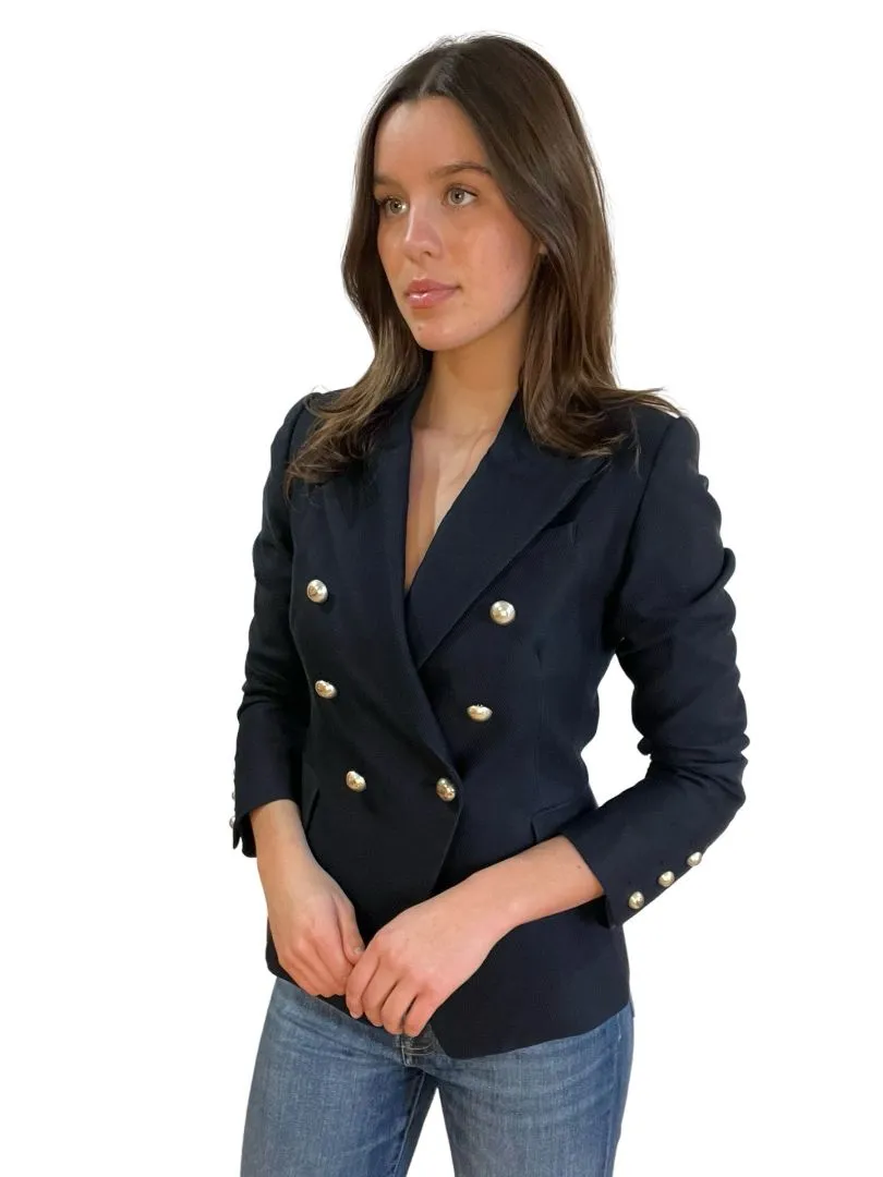 Camilla & Marc Navy Double Breasted Blazer w Silver buttons. Size: 6