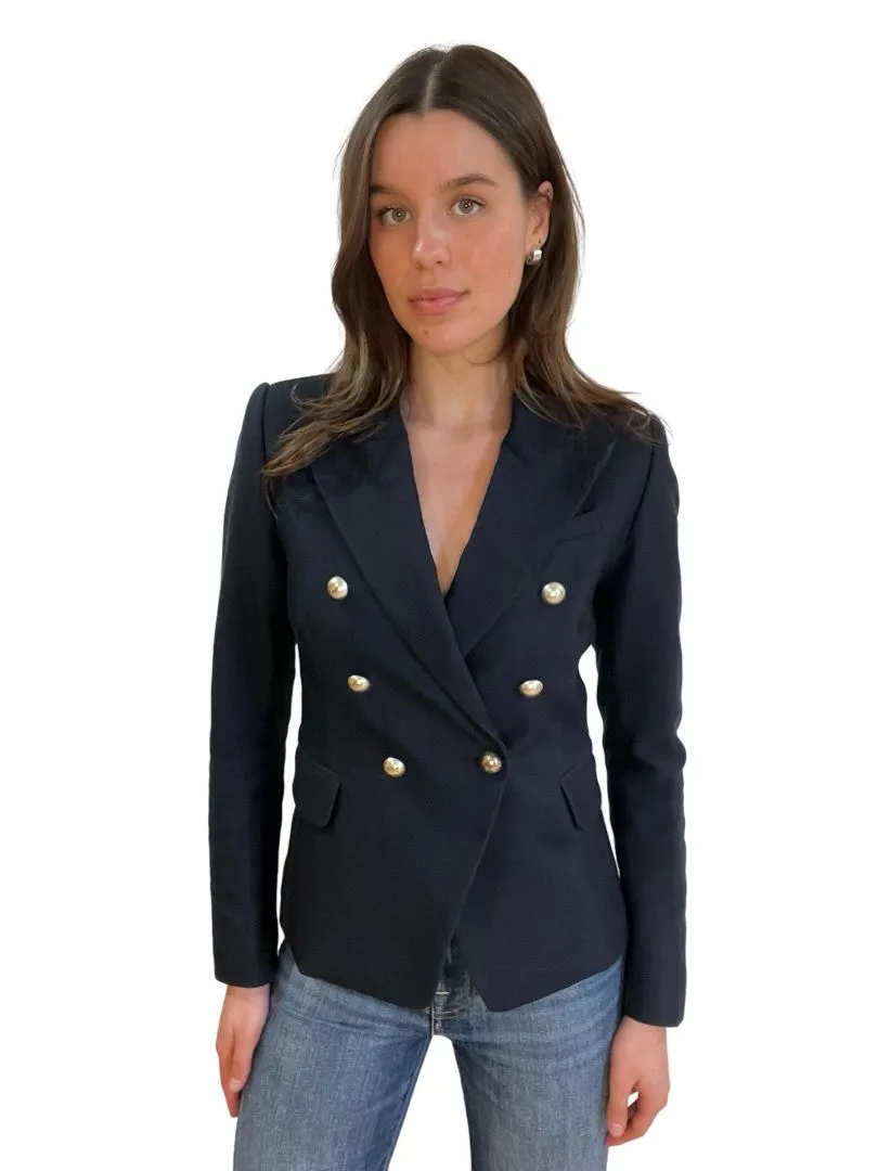 Camilla & Marc Navy Double Breasted Blazer w Silver buttons. Size: 6