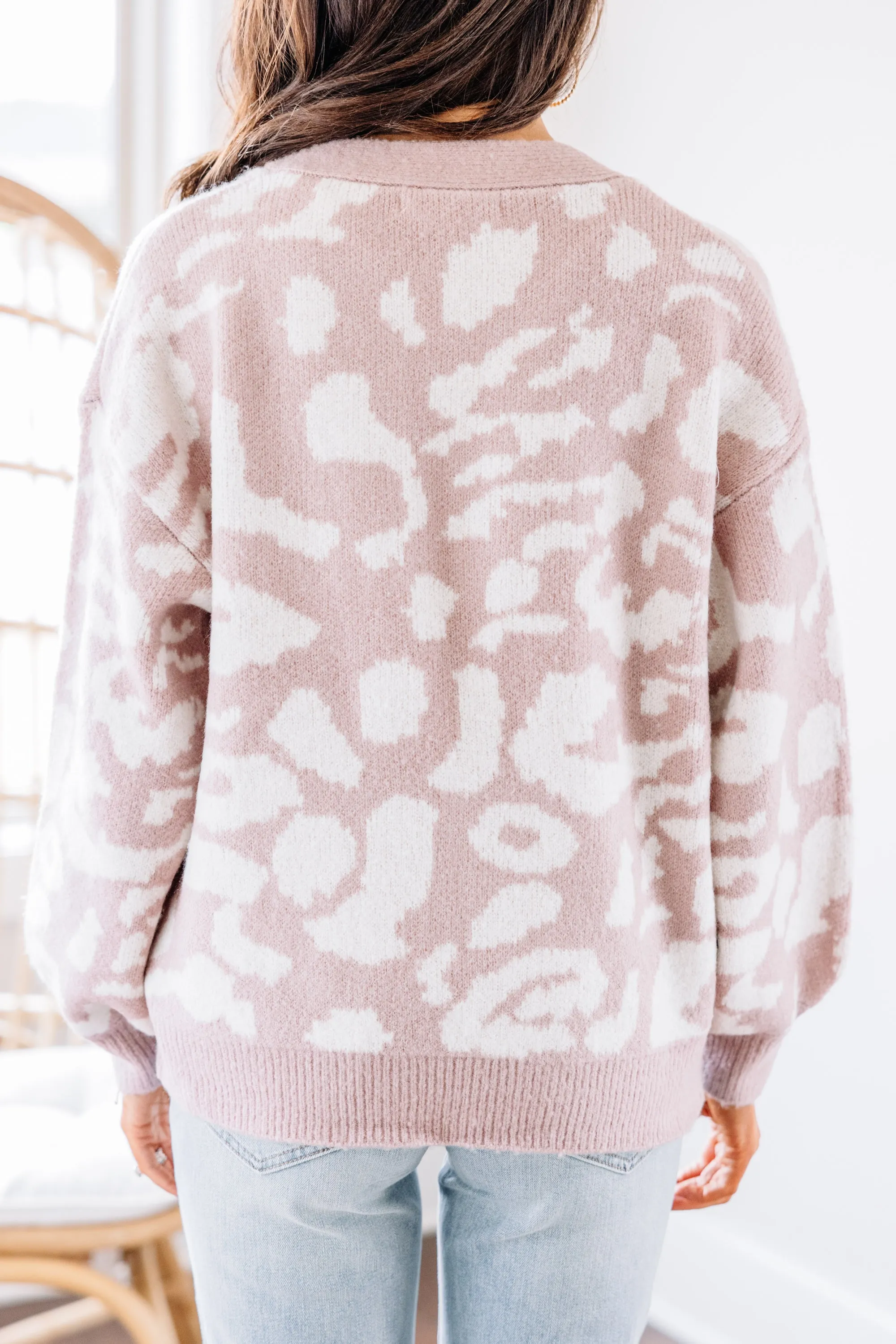 Can't Resist Blush Pink Leopard Cardigan