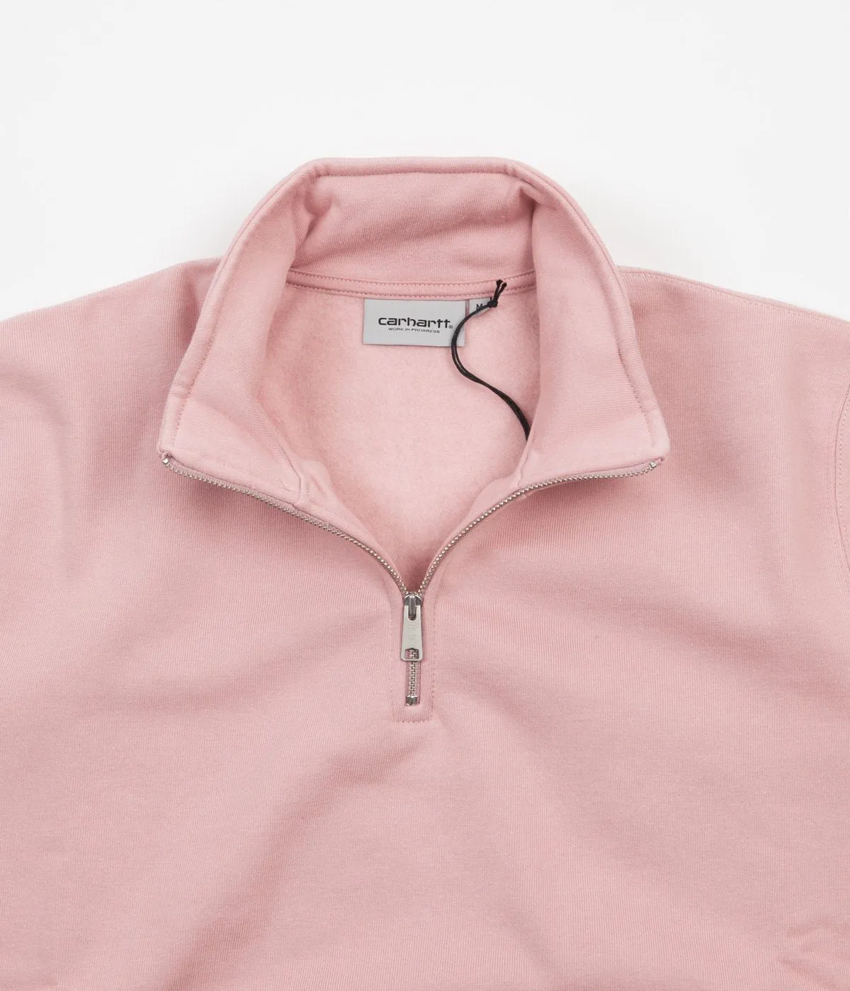 Carhartt Chase Zip Neck Sweatshirt - Soft Rose / Gold