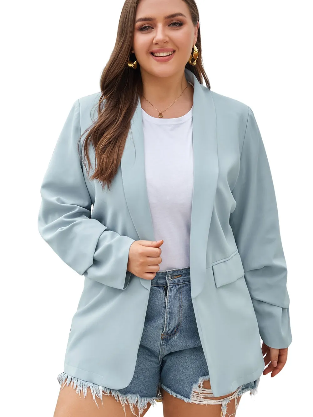 Casual Plus Size Blazer Jacket