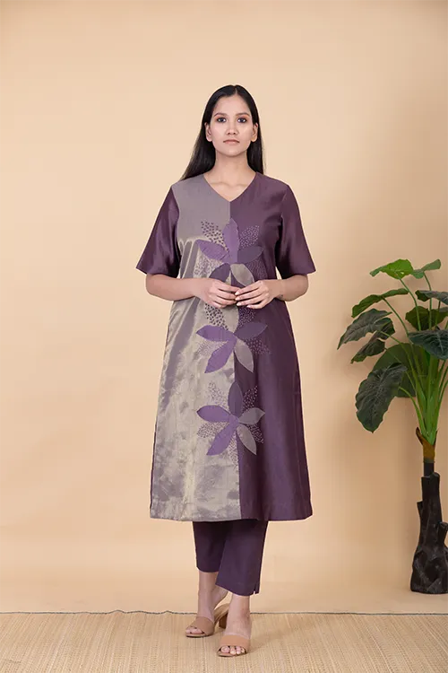 Chambray & Co.'S Haida Applique Vegan Silk Coord Set