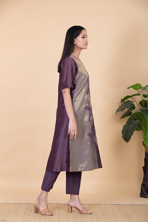 Chambray & Co.'S Haida Applique Vegan Silk Coord Set