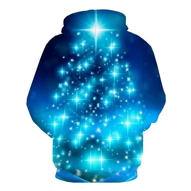 Christmas Hoodie Men Christmas Tree Sweatshirt Printed Blue Hoody Anime Party 3d Printed