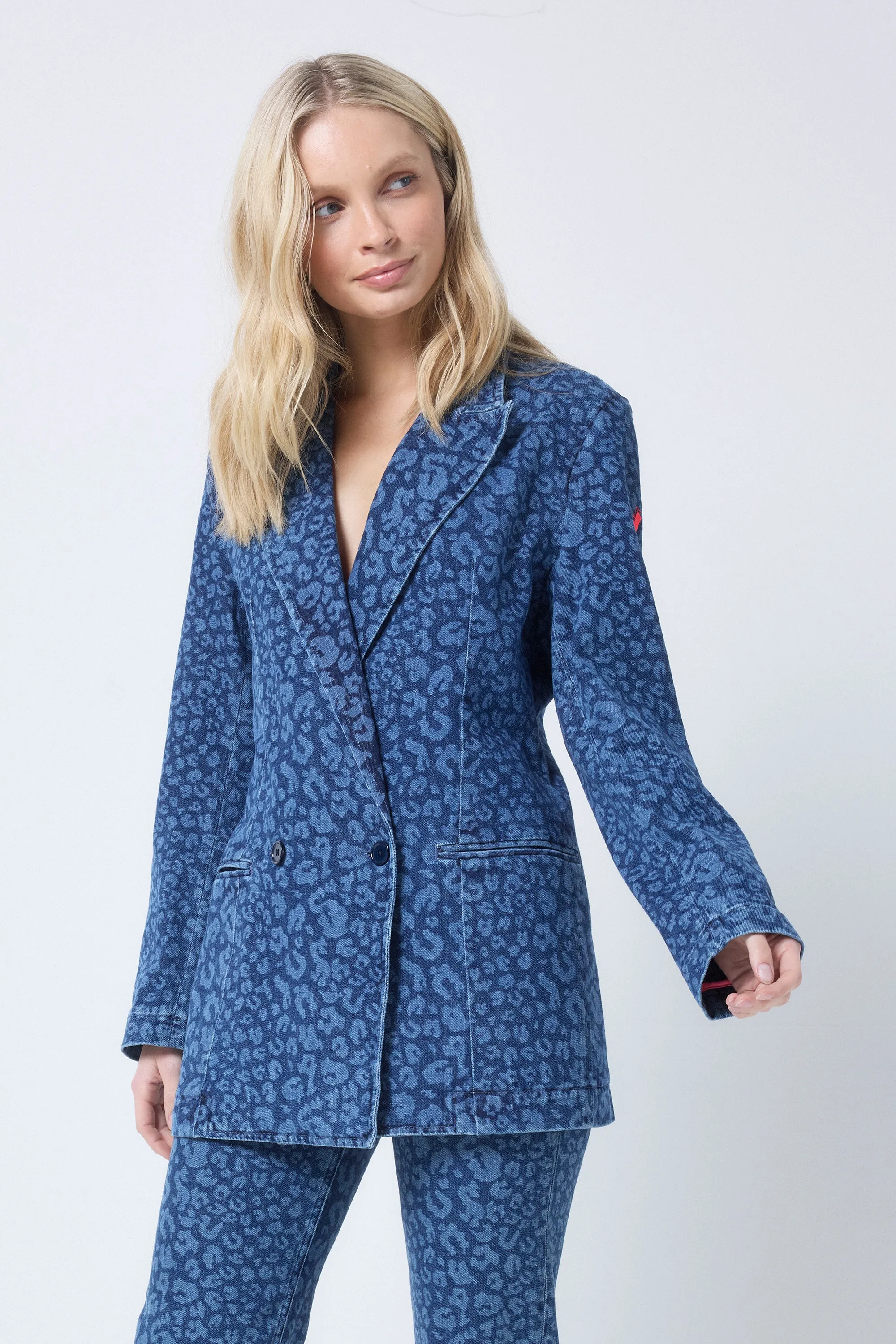 COMING SOON: Authentic Indigo Leopard Printed Denim Blazer