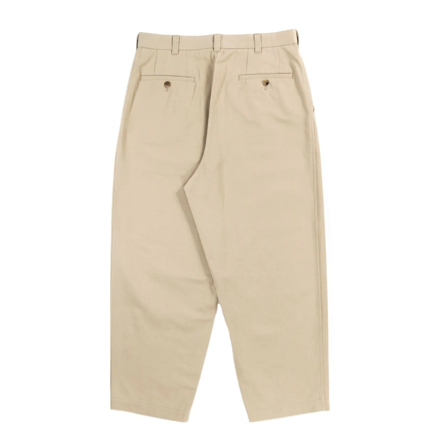 COMME DES GARCONS HOMME P003 WIDE PLEATED CHINO PANT BEIGE