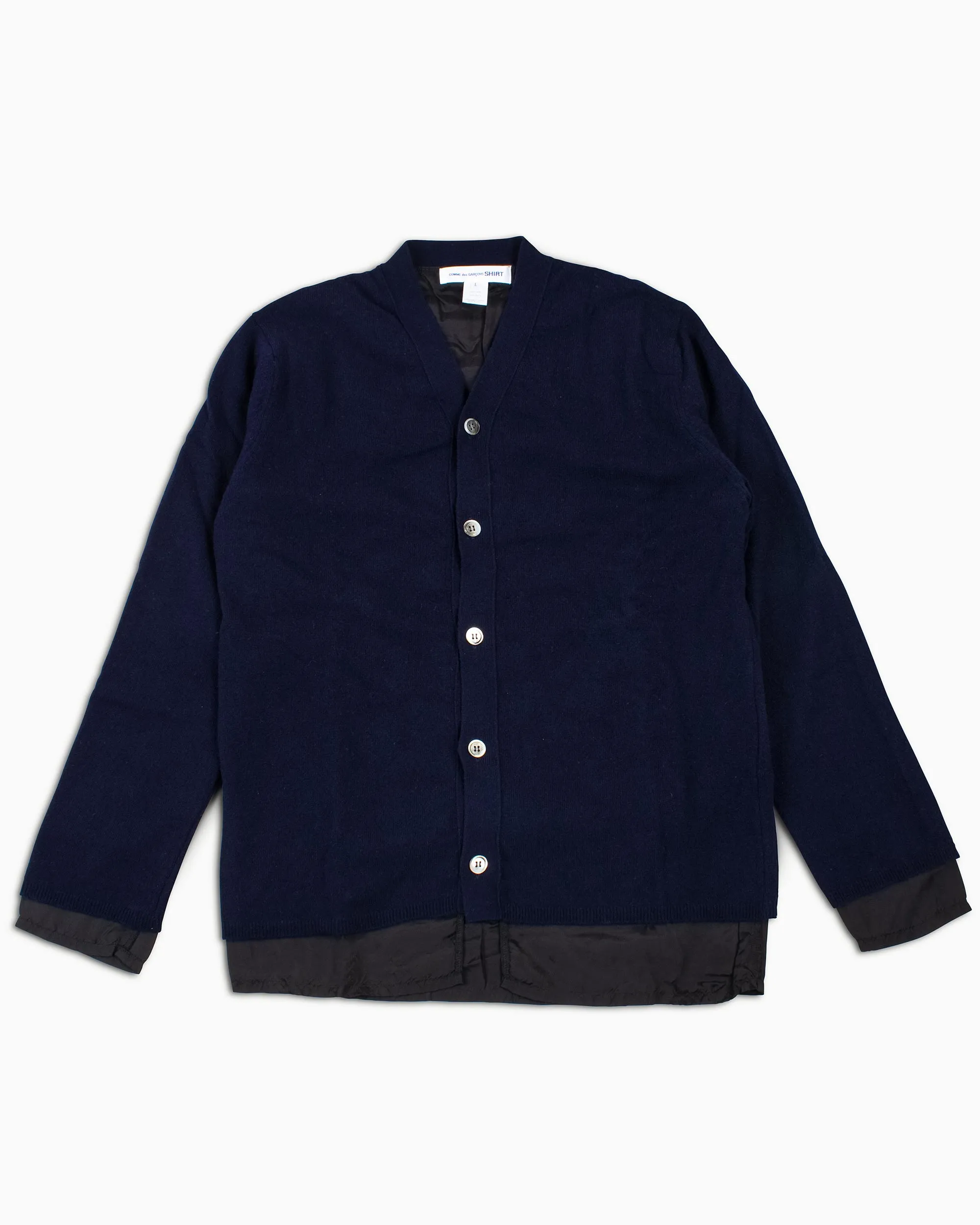 Comme des Garçons SHIRT Fully Lambswool Cupro Cardigan Navy