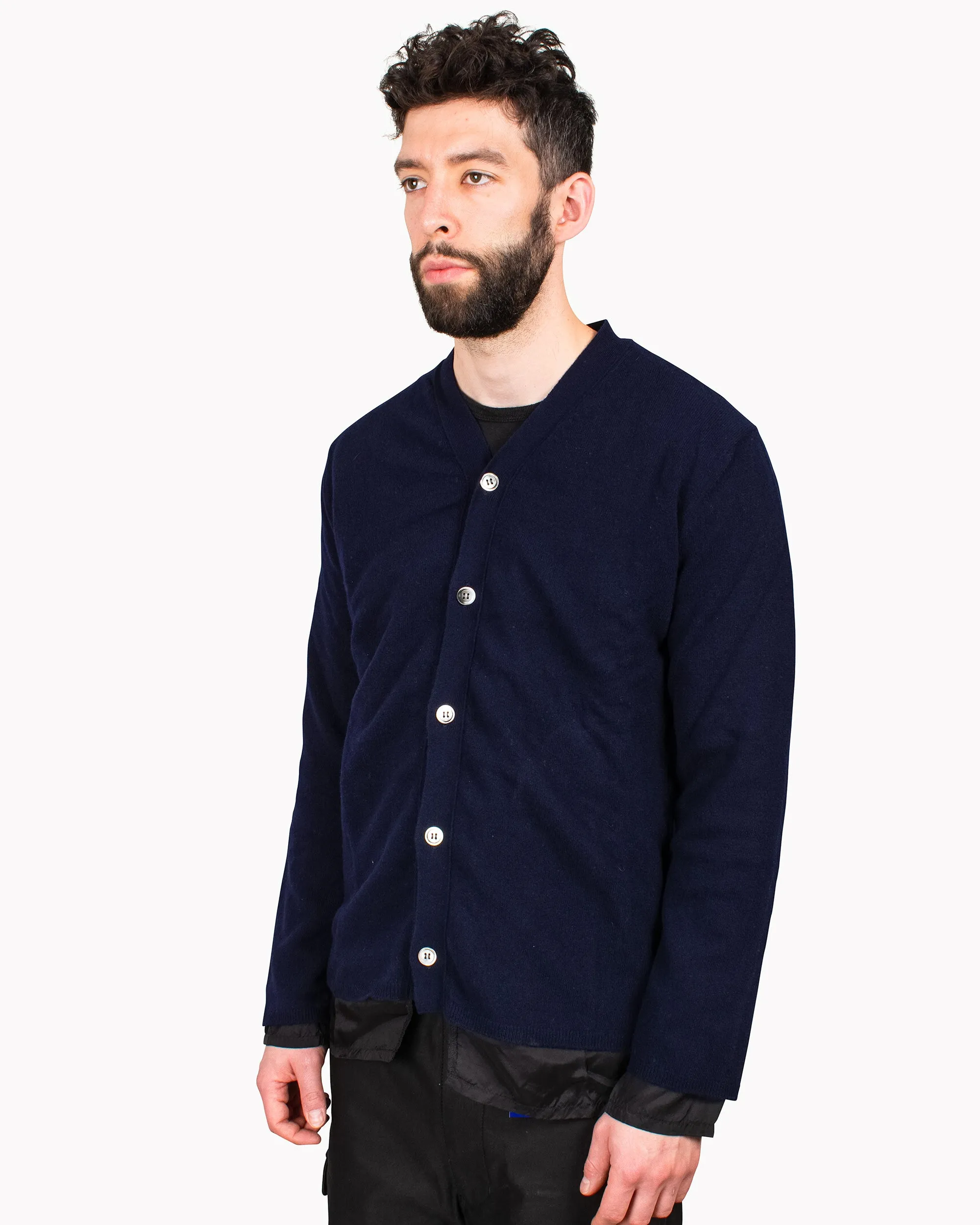 Comme des Garçons SHIRT Fully Lambswool Cupro Cardigan Navy