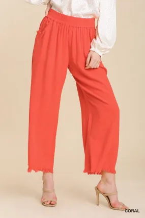 Coral Wide Leg Pant w/ Elastic Waist