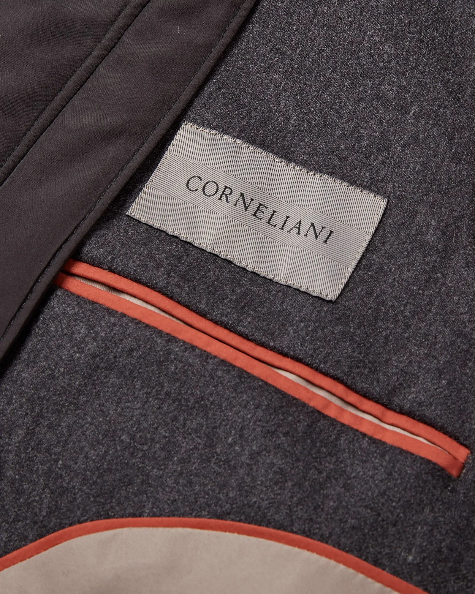 Corneliani Flannel Stretch Blazer With Detachable Hood (Grey)