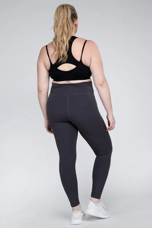 Curvy Size V Waist Full Length Leggings • More Colors