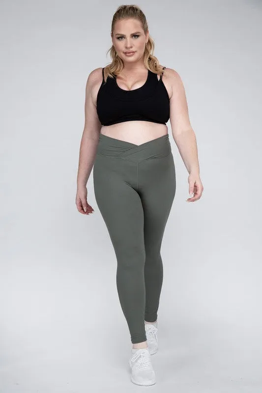 Curvy Size V Waist Full Length Leggings • More Colors